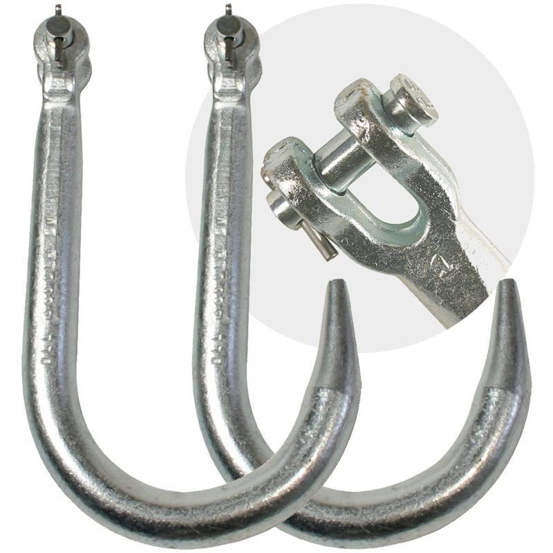 Vulcan Grade 43 Clevis Tow Hook 8 Inch 2 Pack 3 000 Pound Safe Working Load