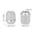 4 Pcs M12x1 25 Chrome Bulge Acorn Wheel Lug Nuts Cone Seat Tool For Car