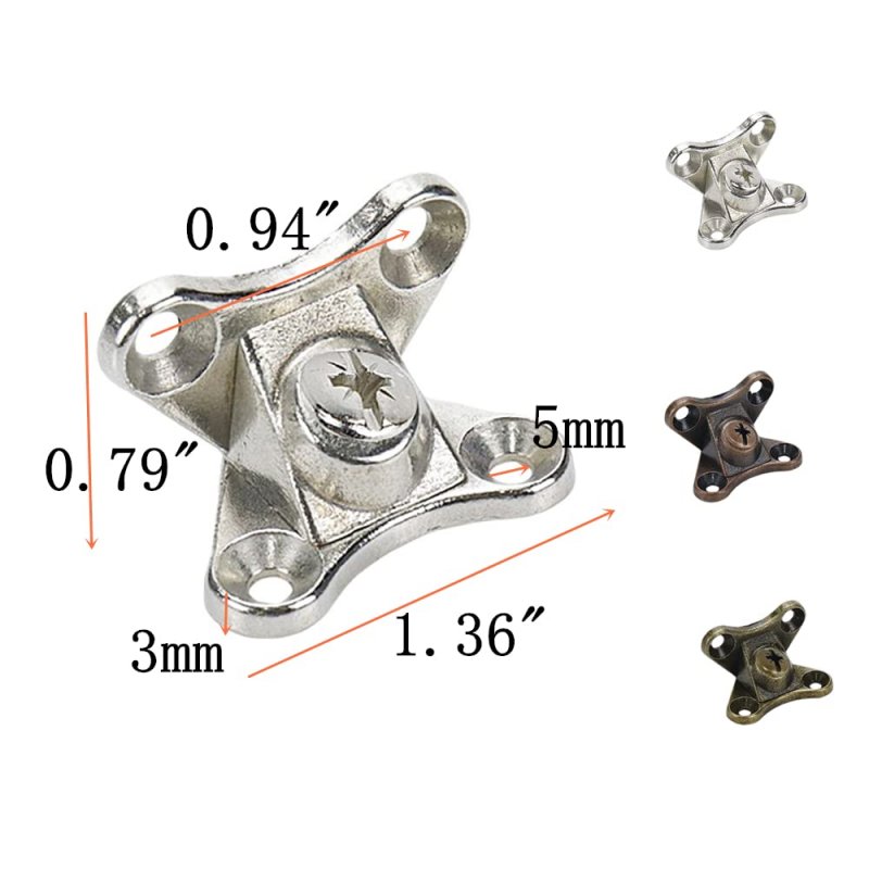Tsnamay 10pcs Detachable Corner Brace Zinc Alloy Butterfly Code Right Angle Support Shelf Brackets Red Bronze