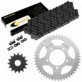 Caltric Black Drive Chain And Sprocket Kit Compatible With Suzuki Gsf650 Gsf650s Bandit 2007-2011