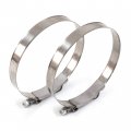 2 Red Hound Auto Premium 304 Stainless Steel T-bolt Turbo Silicone Hose Clamps 5 Inches 140-148mm 