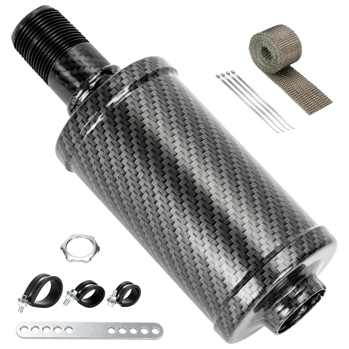 Mini Bike Exhaust Muffler For Predator 212cc 196cc 420cc Engines Imitation Carbon Fiber Silencer Coleman Ct200u Bt200x Kt196 Go