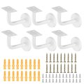 6pcs Stainless Steel Hand Rail Brackets 3 Flatrail Holder Hand Stairway Bracket For Square With Mounting Screw Guardrail 