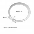 Uxcell 44mm External Circlips C-clip Retaining Shaft Snap Rings 304 Stainless Steel 20pcs