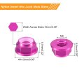Nylon Insert Hex Lock Nuts 8pcs M6 X 1mm Aluminum Alloy Self-locking Anodizing Flange Nut For Fasteners Pink