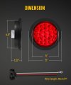 Partsam 4pcs Inch Round Led Trailer Tail Lights Red 24leds Waterproof 4 Brake Stop Turn Marker Sealed Flush Mount For Truck Rv