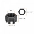 Uxcell M16x1 5mm Hexagon Slotted Nut Grade 4 8 Carbon Steel Hex Castle Nuts Black 10pcs