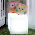 Led Cube Chair For Kids 14-inch Rgb Color Changing Seat W Remote Versatile Lighted Up Modern Side Table Glowing Nightstand 
