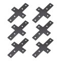 6pcs 3030 Cross Shape Corner Bracket Joint Plate Carbon Steel Black 