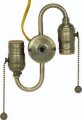 Steel S Cluster Pull Chain 80-1598 Twin Antique Brass With Gold Wire 660w 250v 14 In Cord And 7 Centers Ceiling Mount Modern 