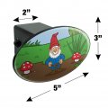 Garden Gnome With Toadstools Oval Tow Trailer Hitch Cover Plug Insert