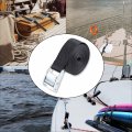 Cartman 12ft Battery Tie Down Strap Box Hold Lashing Straps Kit With Stainless Steel Deck Loop Mounts To Prevent Equipment From