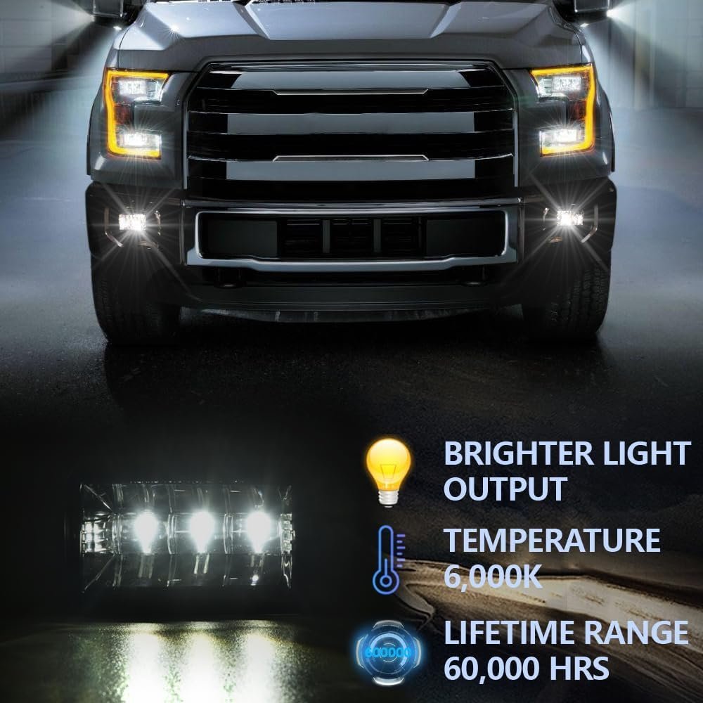 Led Fog Light For 2015-2020 Ford F150 2017-2018 F250 F350 Super Duty Driver Lamp Left And Right Passenger Side