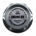 Vms Racing Gunmetal Oil Cap With Silver Engine Notice Emblem In Cnc Machined Billet Aluminum Compatible Honda Acura Integra