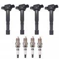 Oyeauto Ignition Coil Pack Iridium Spark Plug Uf311 Set Of 4 For Honda Acura Civic Accord Cr-v Element Csx Rsx 2 0l 4l L4 