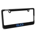 Ford Mustang 5 0 License Plate Frame Real 3k Carbon Fiber Glossy Finish Black And Blue 12 In X 6 