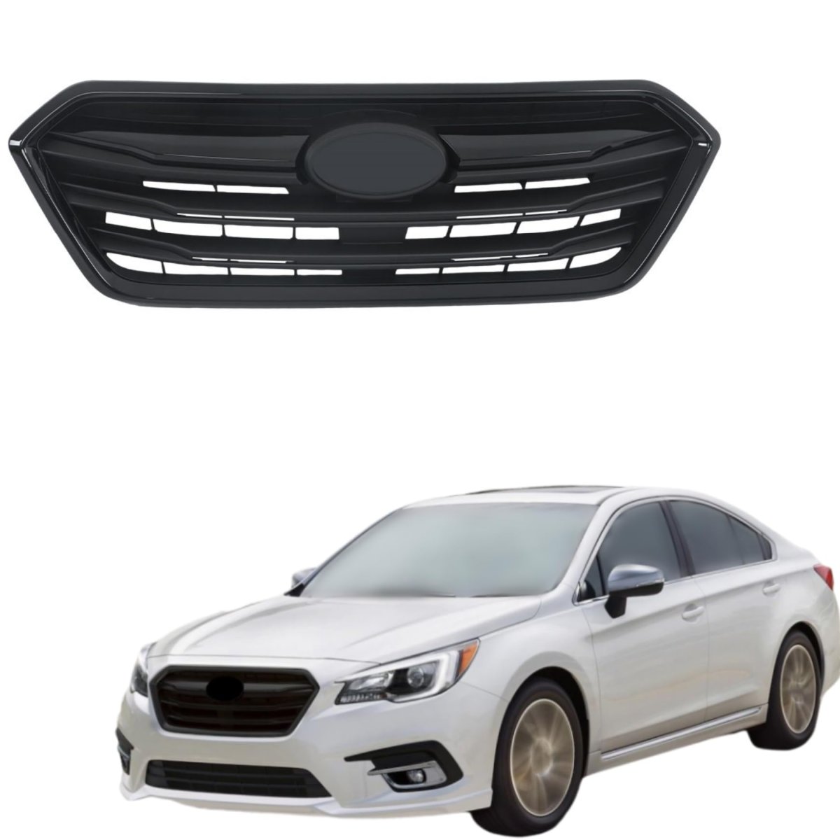 Front Upper Grille Glossy Black Frame With Molding Trim And Matte Base Replacement For Legacy 2018 2019 91121al21a Su1200179