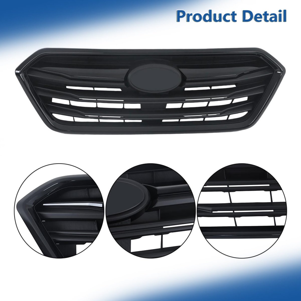 Front Upper Grille Glossy Black Frame With Molding Trim And Matte Base Replacement For Legacy 2018 2019 91121al21a Su1200179