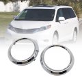 Pair Chrome Trim Rings Fog Driving Light Lamp Bezel Cover For Toyota Sienna Se 2011 2012 2013 2014 2015 2016 2017 Replace 