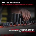 Abn Orange Aluminum Sae Standard 1 2in Drive Socket Holder A Tool And Organizer Rail With Clips