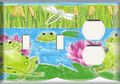 Two Switch One Duplex Receptacle Plate Froggy Bog 