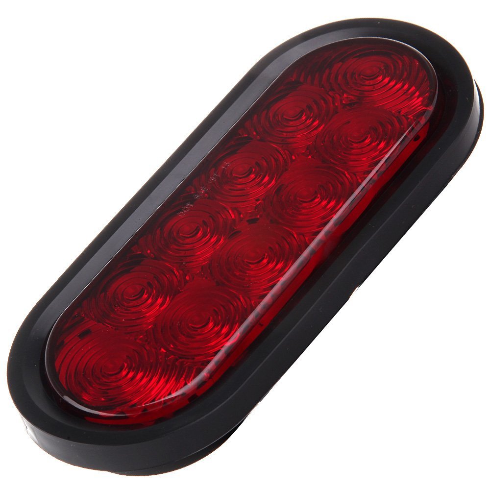 2x 6 In 10 Led Oval Trailer Tail Lights Red Waterproof Clearance Side Marker For Truck Rv Atv Van Camper Universal Mount