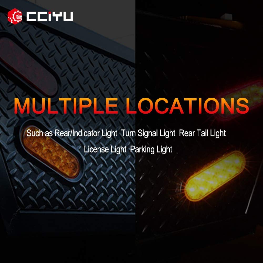 2x 6 In 10 Led Oval Trailer Tail Lights Red Waterproof Clearance Side Marker For Truck Rv Atv Van Camper Universal Mount