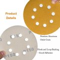 5 In 8 Hole Hook And Loop Sanding Discs 150 Grit Random Orbital Sandpaper Aluminum Oxide 200 Pack