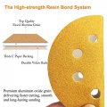 5 In 8 Hole Hook And Loop Sanding Discs 150 Grit Random Orbital Sandpaper Aluminum Oxide 200 Pack