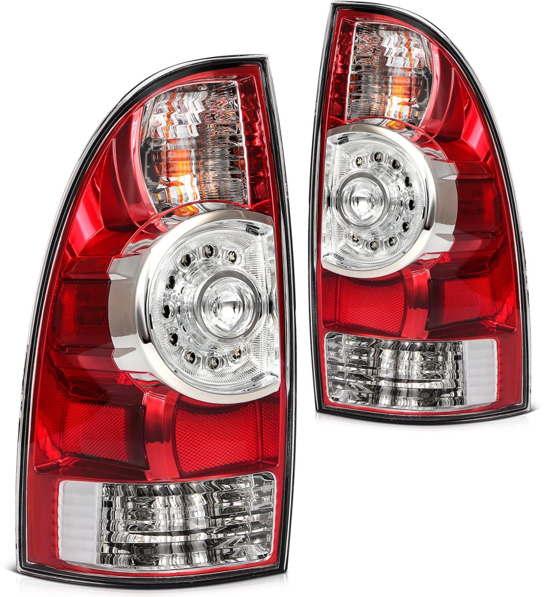 Tail Lights For Toyota Tacoma 2005 2015 Driver And Passenger Side Chrome Housing Red Lens Oe 81550 04160