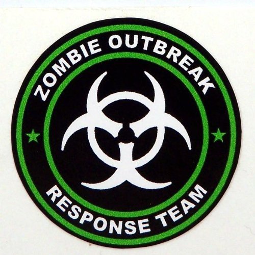 3 Zombie Outbreak Response Team Green Hard Hat Helmet Stickers 1 2 H125