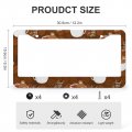 2pack 2 Holes Cute Sloths Bear Relaxing In Coffee Cup On Dark Chocolate Background With Bean Silhouete And License Plate Frame