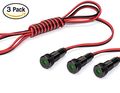 3 Pack Of Plug-n-play Instrument Cluster Led Indicator Light Dash Bulbs Aluminum Pilot Lights Color Acrylic Lens Flush Panel 