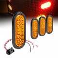 True Mods 4pc 6 In Amber Oval Led Trailer Tail Brake Lights Dot Fmvss 108 Certified Ip67 Submersible Waterproof With Grommet 