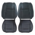 Driver Passenger Leather Bottom Top Perforated Seat Covers Black For Ford Mustang 2010 2011 2012 2013 2014 