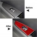 Gzyf Car Window Lift Switch Panel Cover Trim Carbon Fiber Interior Accessories Fit For Kia Forte Cerato K3 2019 2020 2021 2022