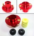 4 Pcs Chrome Red Jdm Suspension Coilover Shocks Strut Top Hat Mount Compatible With 1988-2000 Honda Civic