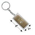 Graphics More Rectangle Bryant University Bulldogs Logo Keychain In Chrome Plated Metal