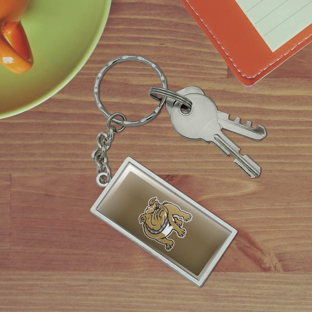 Graphics More Rectangle Bryant University Bulldogs Logo Keychain In Chrome Plated Metal