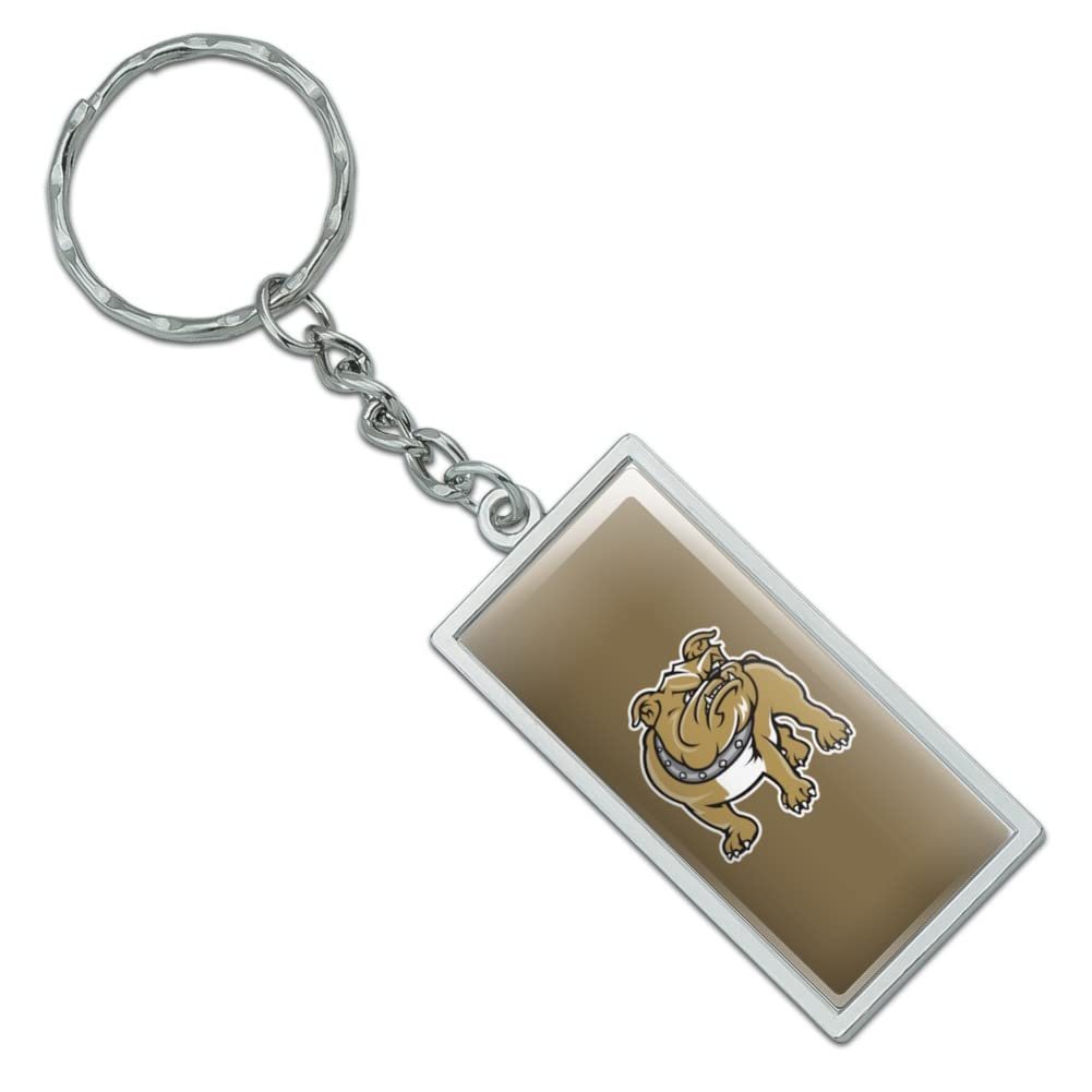 Graphics More Rectangle Bryant University Bulldogs Logo Keychain In Chrome Plated Metal