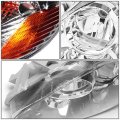 Factory Style Halogen Headlight Lamp Compatible With Toyota Corolla 2003-2008 Driver Left Side Chrome Housing Amber Corner