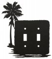 Palm Tree Double Light Switch Plate Cover 