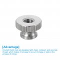 Uxcell Knurled Thumb Nuts 5pcs M4 X D12mm H8mm Stainless Steel Round Knobs Fasteners Through Hole Hand Screw Nut Silver For 3d