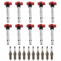 Trq Ignition Coil Iridium Spark Plug Kit Set For Audi R8 S6 S8 5 2l V10