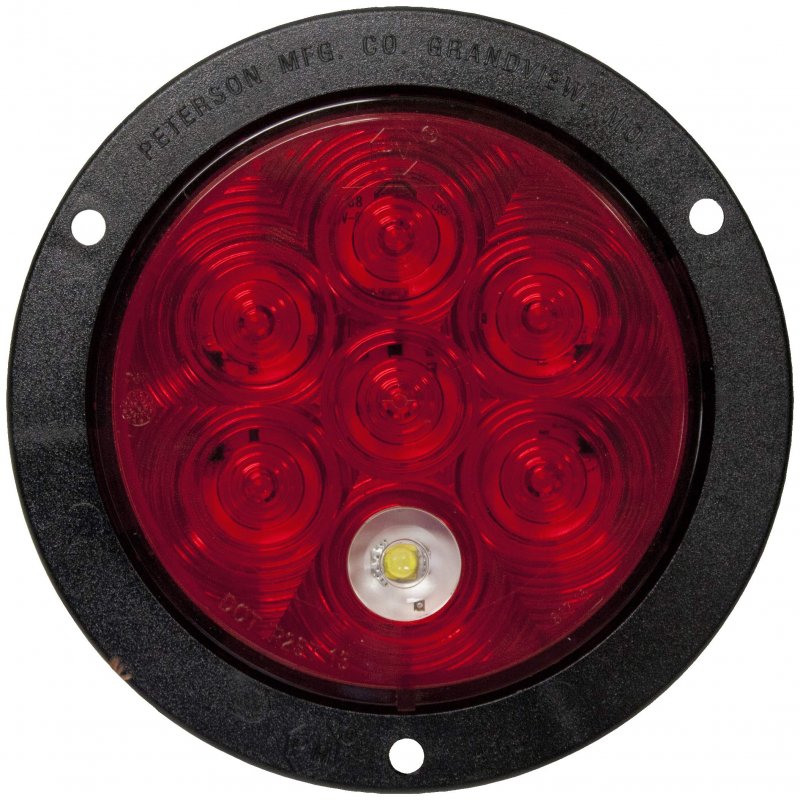 M883-7p Led 4 In Round Tail Light Kit With Back Up Diode Stop Turn And Functions Waterproof For Car Truck