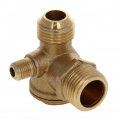 2pcs 3 Way Brass Air Compressor Check Valve 20x19x10mm Male Threaded Pneumatic Accessory Aicosineg