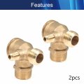 2pcs 3 Way Brass Air Compressor Check Valve 20x19x10mm Male Threaded Pneumatic Accessory Aicosineg