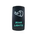 Laser Backlit Green Rocker Switch Boar Lights 20a 12v On Off Led Light 