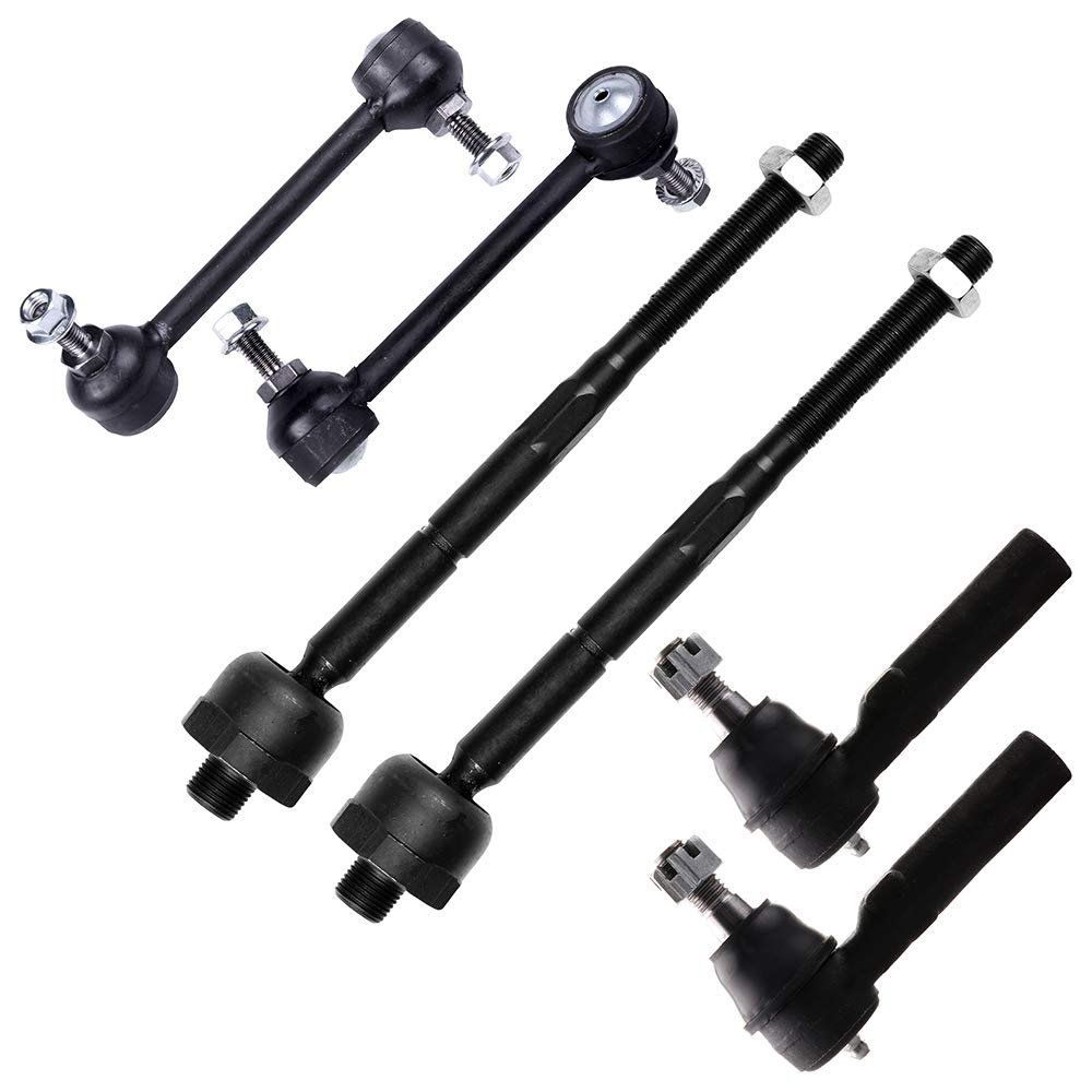 6pc Set Front Suspension Kit Fit 2004-2005 For Chevy Colorado Gmc Canyon Inner Tie Rod End Outer Sway Bar Link