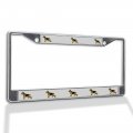 Fastasticdeals Metal Insert License Plate Frame German Shepherd Dog A Weatherproof Car Accessories Chrome 2 Holes Solid 